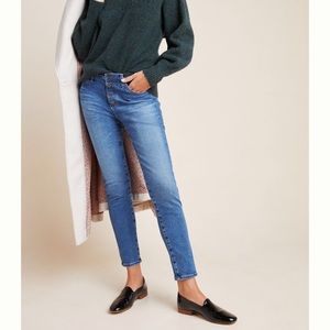 Anthropologie AG Stevie Slim Straight Ankle Button Jean sz 27